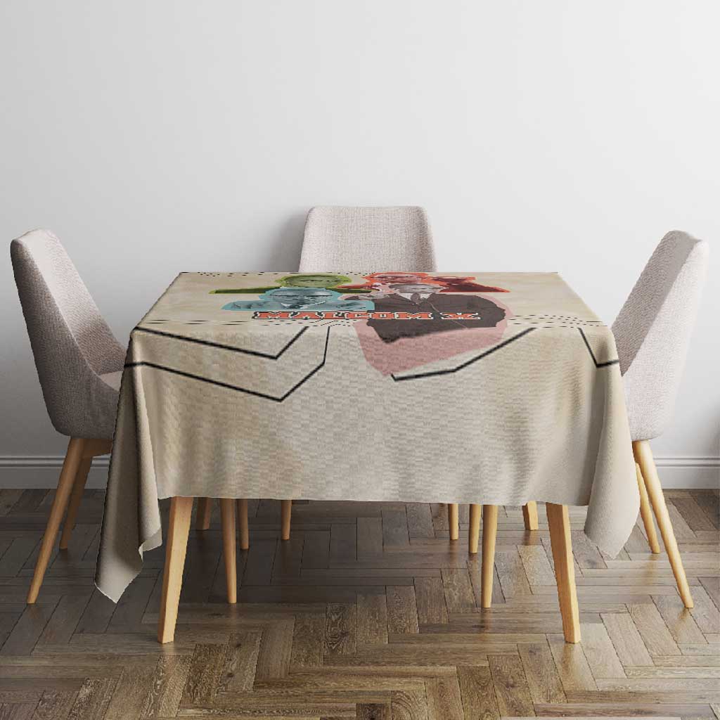 Malcolm X Tablecloth Pop Art Portrait Collage Civil Rights Activist Retro Style Design - Wonder Print Shop
