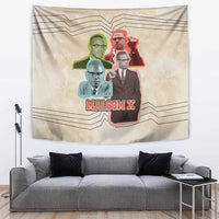 Malcolm X Tapestry Pop Art Portrait Collage Civil Rights Activist Retro Style Design - Wonder Print Shop