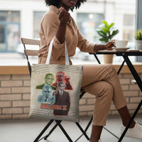 Malcolm X Tote Bag Pop Art Portrait Collage Civil Rights Activist Retro Style Design - Wonder Print Shop