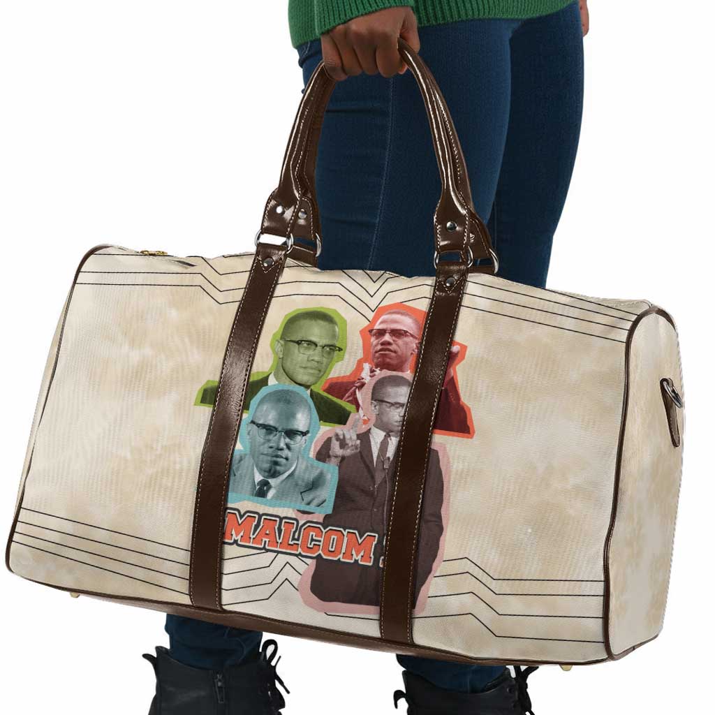 Malcolm X Travel Bag Pop Art Portrait Collage Civil Rights Activist Retro Style Design - Wonder Print Shop