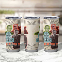 Malcolm X Tumbler Cup Pop Art Portrait Collage Civil Rights Activist Retro Style Design - Wonder Print Shop