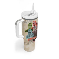 Malcolm X Tumbler With Handle Pop Art Portrait Collage Civil Rights Activist Retro Style Design - Wonder Print Shop