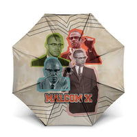 Malcolm X Umbrella Pop Art Portrait Collage Civil Rights Activist Retro Style Design - Wonder Print Shop