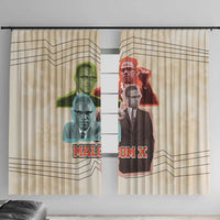 Malcolm X Window Curtain Pop Art Portrait Collage Civil Rights Activist Retro Style Design - Wonder Print Shop