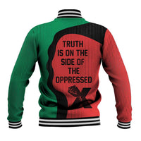 Malcolm X Baseball Jacket Truth Is on the Side of the Oppressed Quote Civil Rights Tribute - Wonder Print Shop
