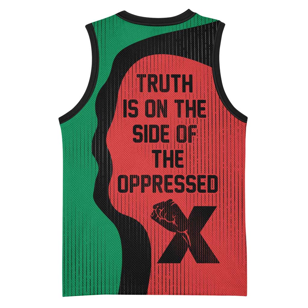 Malcolm X Basketball Jersey Truth Is on the Side of the Oppressed Quote Civil Rights Tribute - Wonder Print Shop