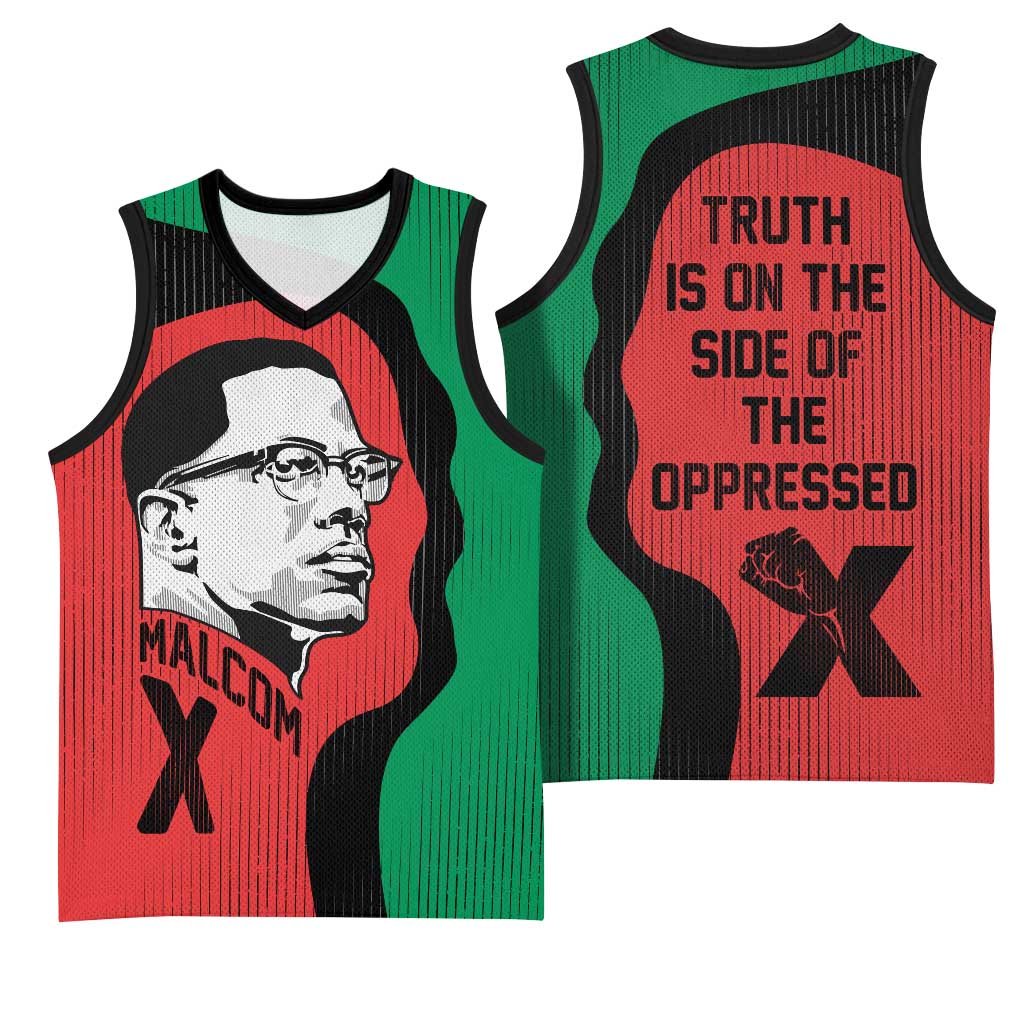 Malcolm X Basketball Jersey Truth Is on the Side of the Oppressed Quote Civil Rights Tribute - Wonder Print Shop