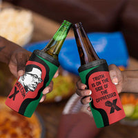 Malcolm X 4 in 1 Can Cooler Tumbler Truth Is on the Side of the Oppressed Quote Civil Rights Tribute - Wonder Print Shop