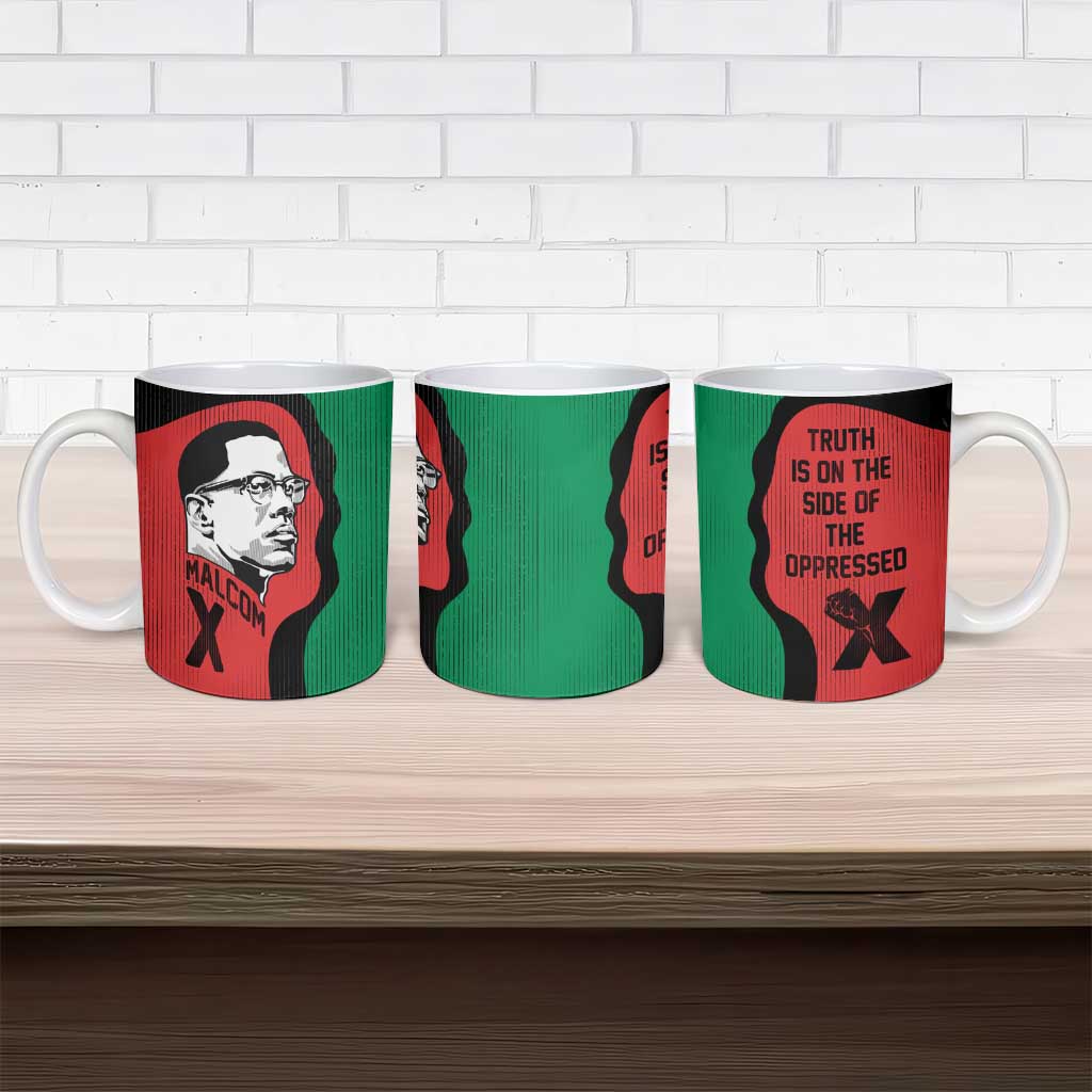 Malcolm X Ceramic Mug Truth Is on the Side of the Oppressed Quote Civil Rights Tribute - Wonder Print Shop