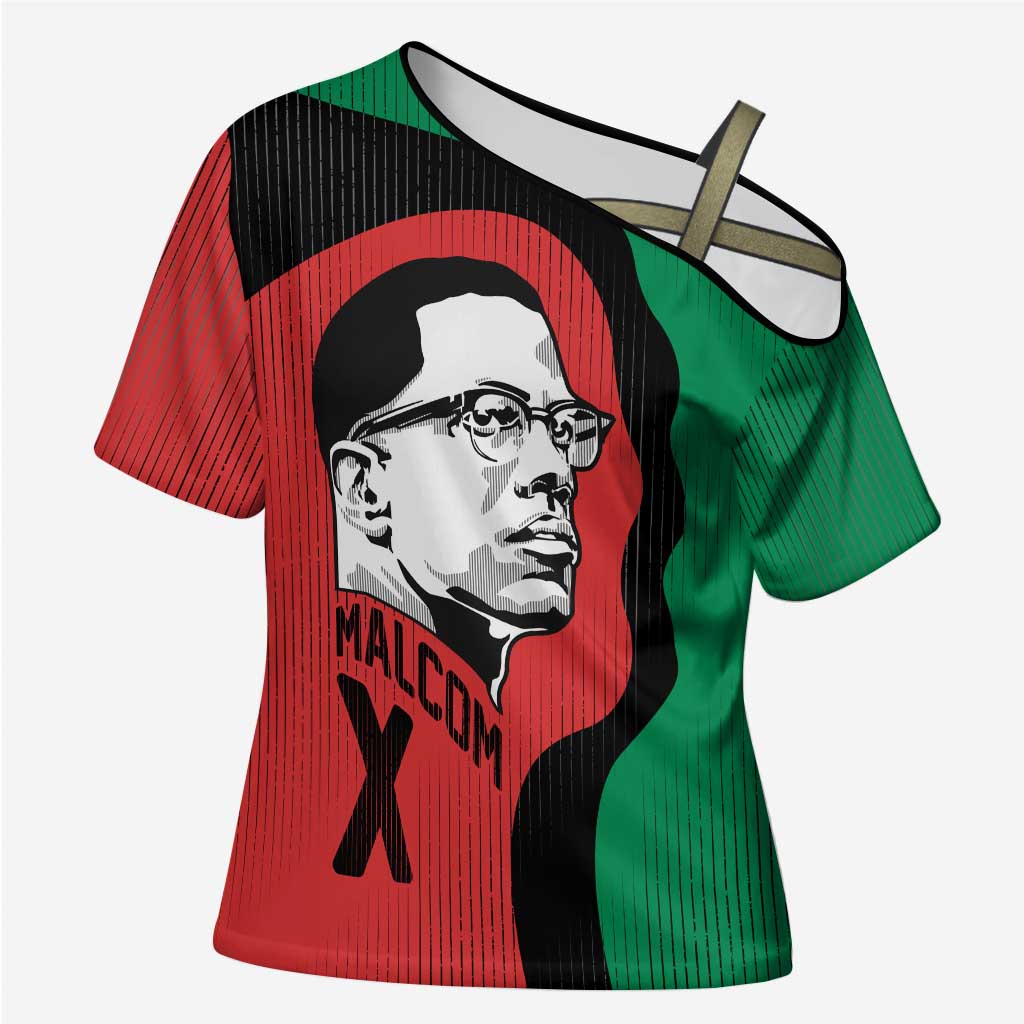 Malcolm X Cross Shoulder Shirt Truth Is on the Side of the Oppressed Quote Civil Rights Tribute - Wonder Print Shop