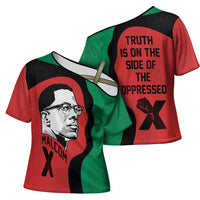 Malcolm X Cross Shoulder Shirt Truth Is on the Side of the Oppressed Quote Civil Rights Tribute - Wonder Print Shop