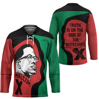 Malcolm X Hockey Jersey Truth Is on the Side of the Oppressed Quote Civil Rights Tribute - Wonder Print Shop