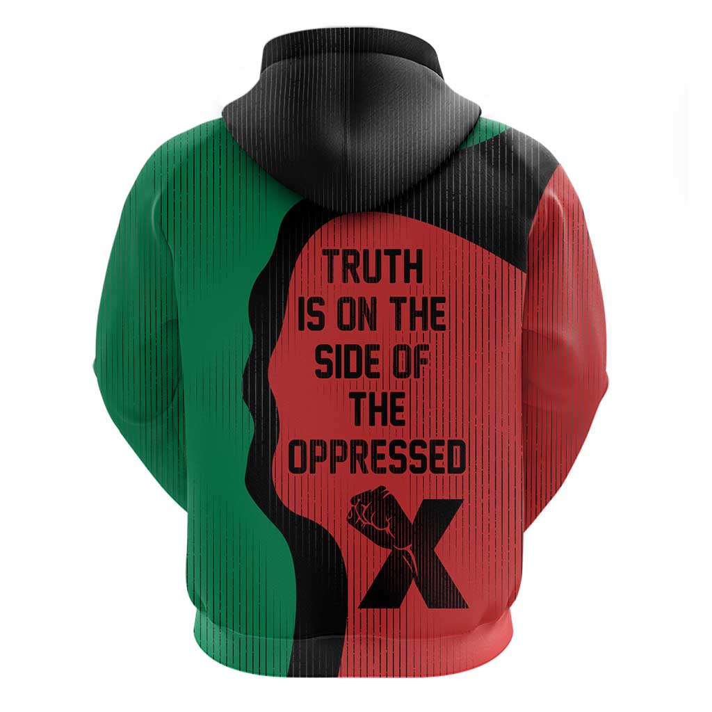 Malcolm X Hoodie Truth Is on the Side of the Oppressed Quote Civil Rights Tribute - Wonder Print Shop