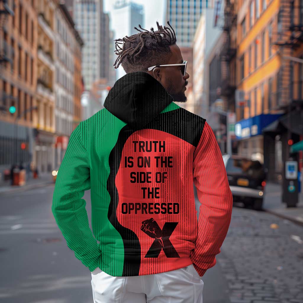 Malcolm X Hoodie Truth Is on the Side of the Oppressed Quote Civil Rights Tribute - Wonder Print Shop