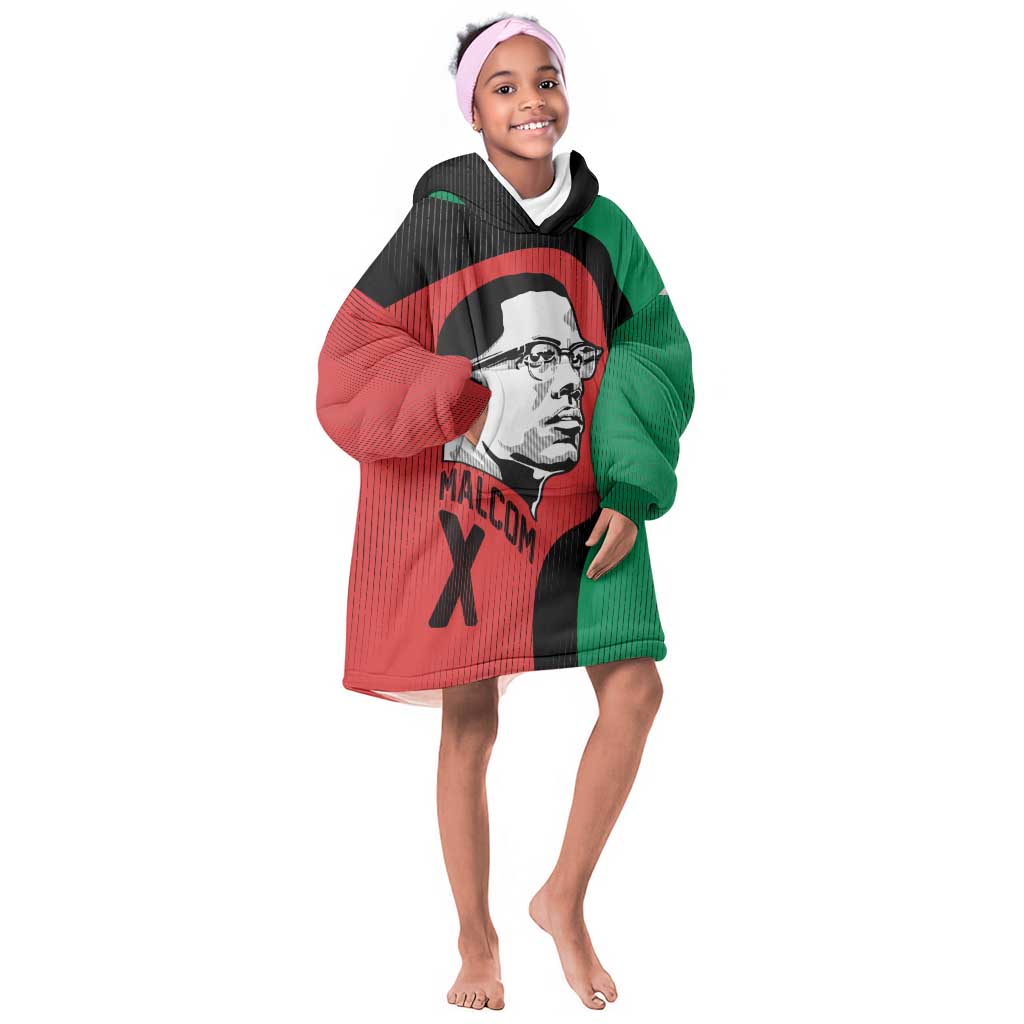 Malcolm X Kid Wearable Blanket Hoodie Truth Is on the Side of the Oppressed Quote Civil Rights Tribute - Wonder Print Shop