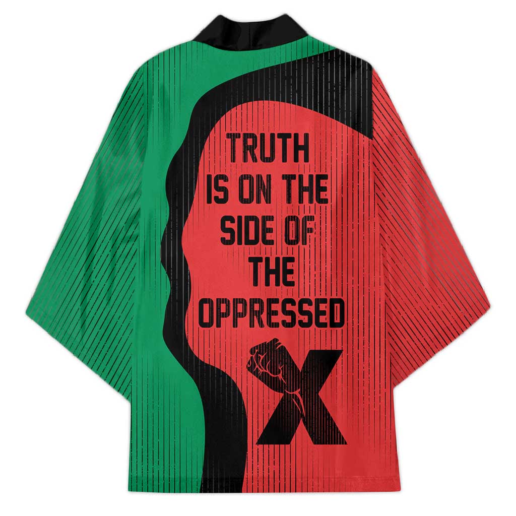 Malcolm X Kimono Truth Is on the Side of the Oppressed Quote Civil Rights Tribute - Wonder Print Shop