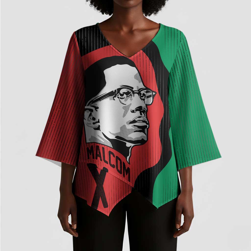 Malcolm X Kimono Sleeve Blouse Truth Is on the Side of the Oppressed Quote Civil Rights Tribute - Wonder Print Shop