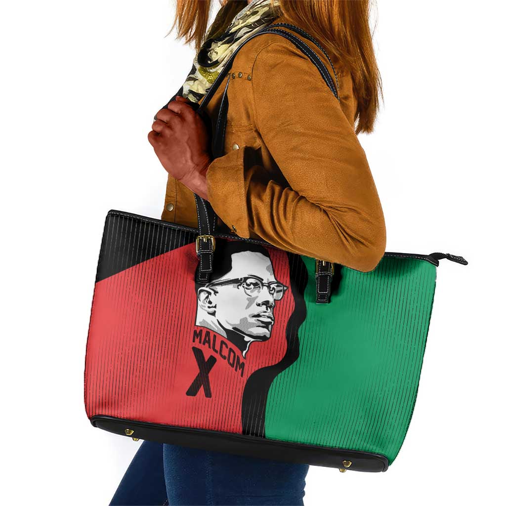 Malcolm X Leather Tote Bag Truth Is on the Side of the Oppressed Quote Civil Rights Tribute - Wonder Print Shop