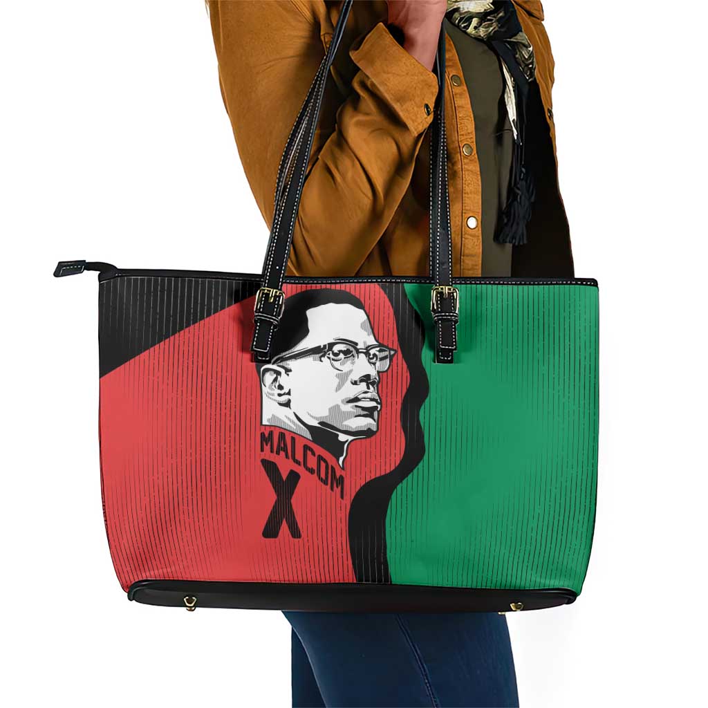 Malcolm X Leather Tote Bag Truth Is on the Side of the Oppressed Quote Civil Rights Tribute - Wonder Print Shop