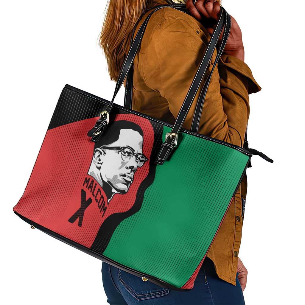 Malcolm X Leather Tote Bag Truth Is on the Side of the Oppressed Quote Civil Rights Tribute - Wonder Print Shop