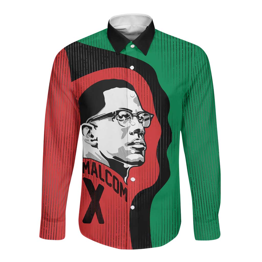 Malcolm X Long Sleeve Button Shirt Truth Is on the Side of the Oppressed Quote Civil Rights Tribute - Wonder Print Shop