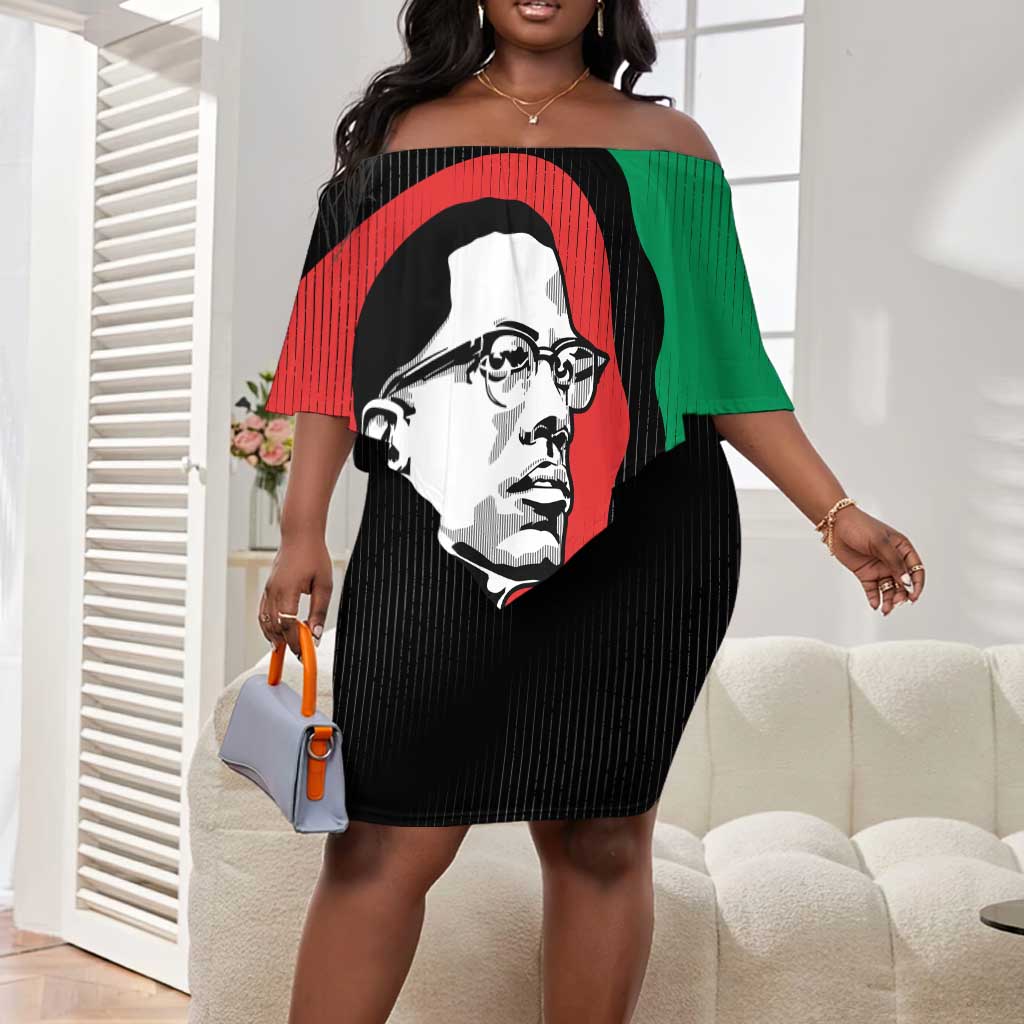 Malcolm X Off Shoulder Short Dress Truth Is on the Side of the Oppressed Quote Civil Rights Tribute - Wonder Print Shop
