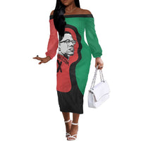 Malcolm X Off The Shoulder Long Sleeve Dress Truth Is on the Side of the Oppressed Quote Civil Rights Tribute - Wonder Print Shop