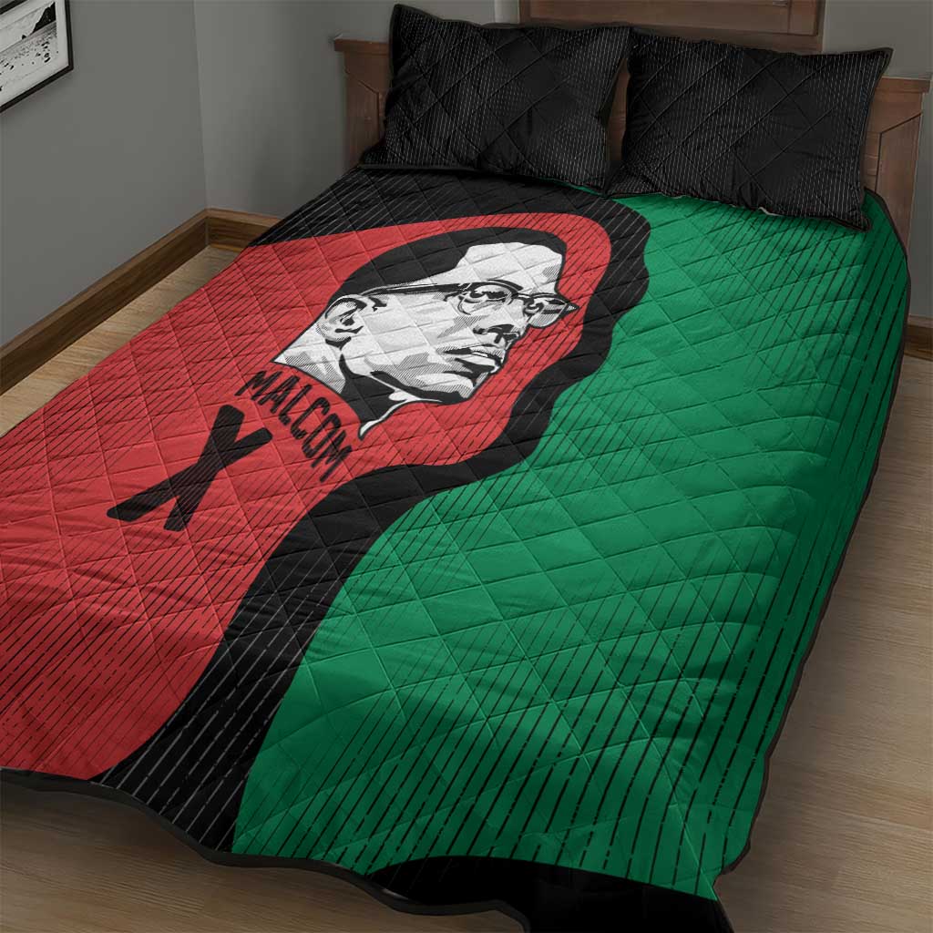 Malcolm X Quilt Bed Set Truth Is on the Side of the Oppressed Quote Civil Rights Tribute - Wonder Print Shop