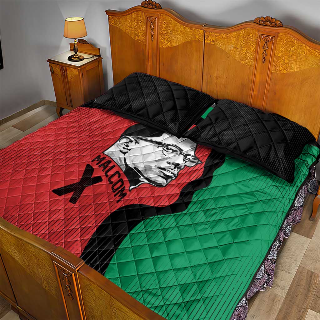 Malcolm X Quilt Bed Set Truth Is on the Side of the Oppressed Quote Civil Rights Tribute - Wonder Print Shop