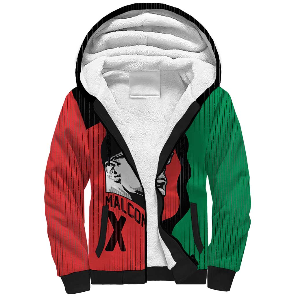 Malcolm X Sherpa Hoodie Truth Is on the Side of the Oppressed Quote Civil Rights Tribute - Wonder Print Shop