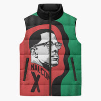 Malcolm X Sleeveless Puffer Jacket Truth Is on the Side of the Oppressed Quote Civil Rights Tribute - Wonder Print Shop