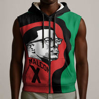 Malcolm X Sleeveless Zip Hoodie Truth Is on the Side of the Oppressed Quote Civil Rights Tribute - Wonder Print Shop