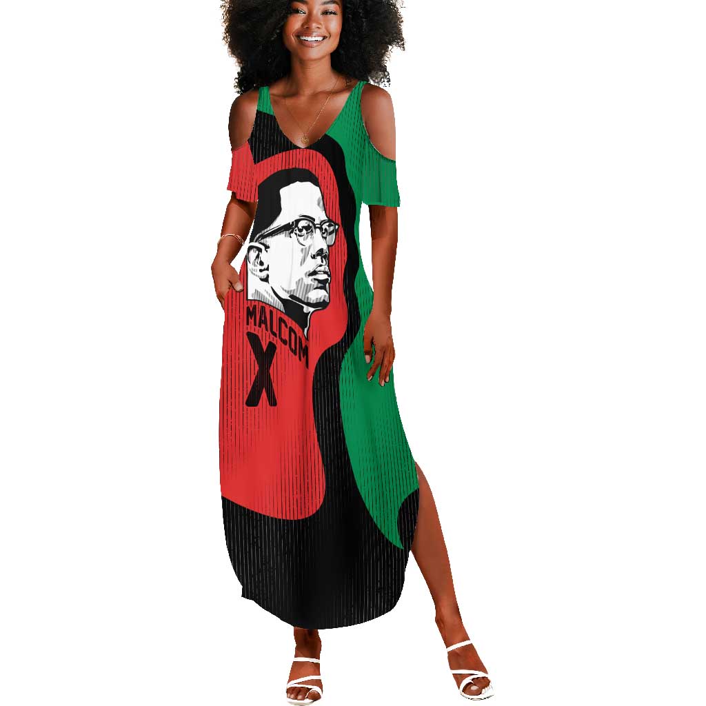 Malcolm X Summer Maxi Dress Truth Is on the Side of the Oppressed Quote Civil Rights Tribute TS04
