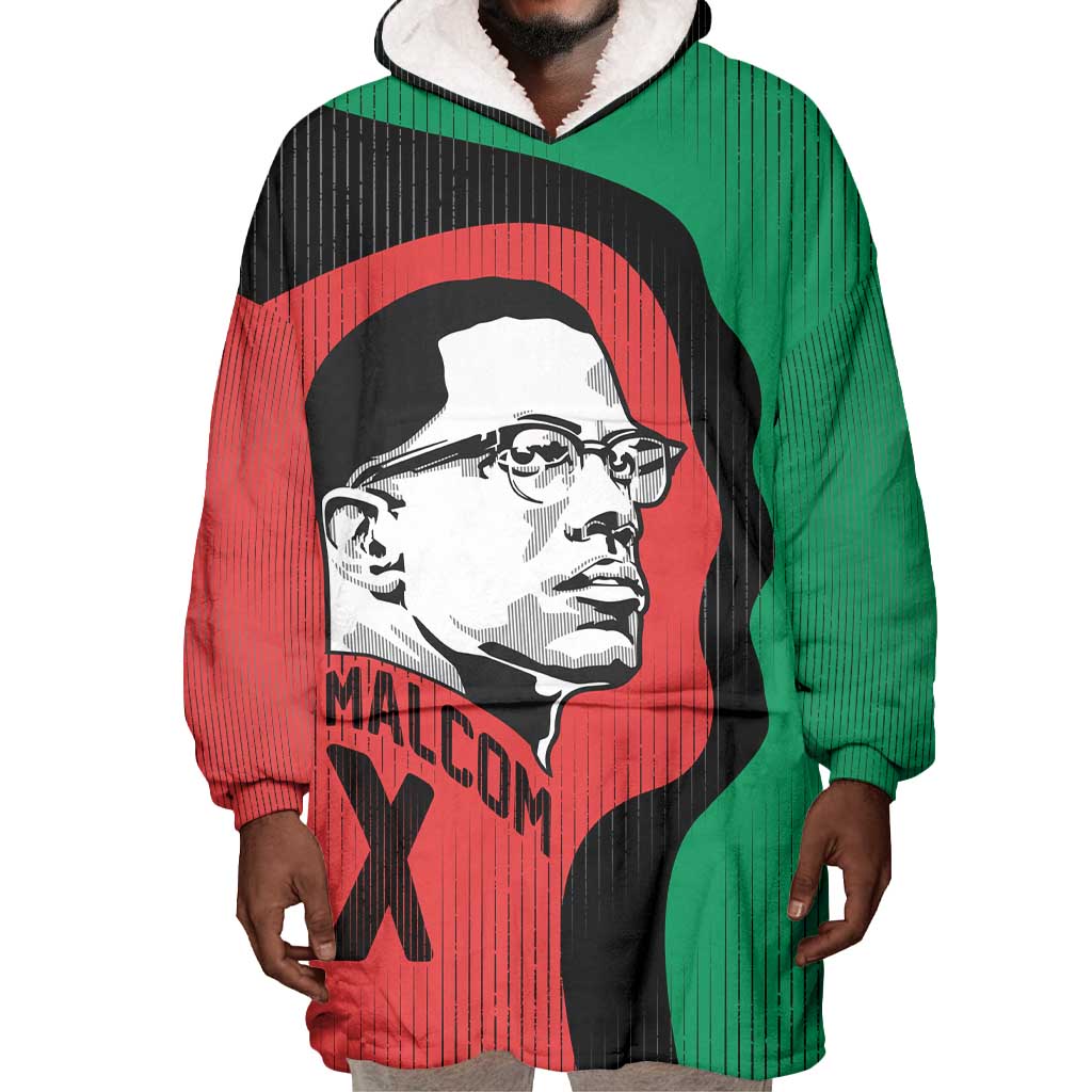Malcolm X Wearable Blanket Hoodie Truth Is on the Side of the Oppressed Quote Civil Rights Tribute - Wonder Print Shop