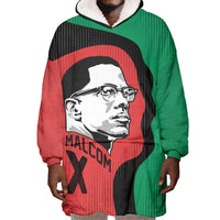 Malcolm X Wearable Blanket Hoodie Truth Is on the Side of the Oppressed Quote Civil Rights Tribute - Wonder Print Shop