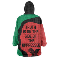 Malcolm X Wearable Blanket Hoodie Truth Is on the Side of the Oppressed Quote Civil Rights Tribute - Wonder Print Shop
