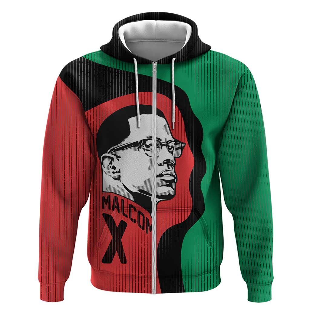 Malcolm X Zip Hoodie Truth Is on the Side of the Oppressed Quote Civil Rights Tribute - Wonder Print Shop