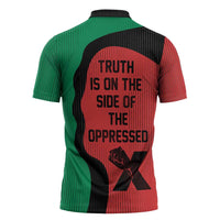 Malcolm X Zipper Polo Shirt Truth Is on the Side of the Oppressed Quote Civil Rights Tribute - Wonder Print Shop