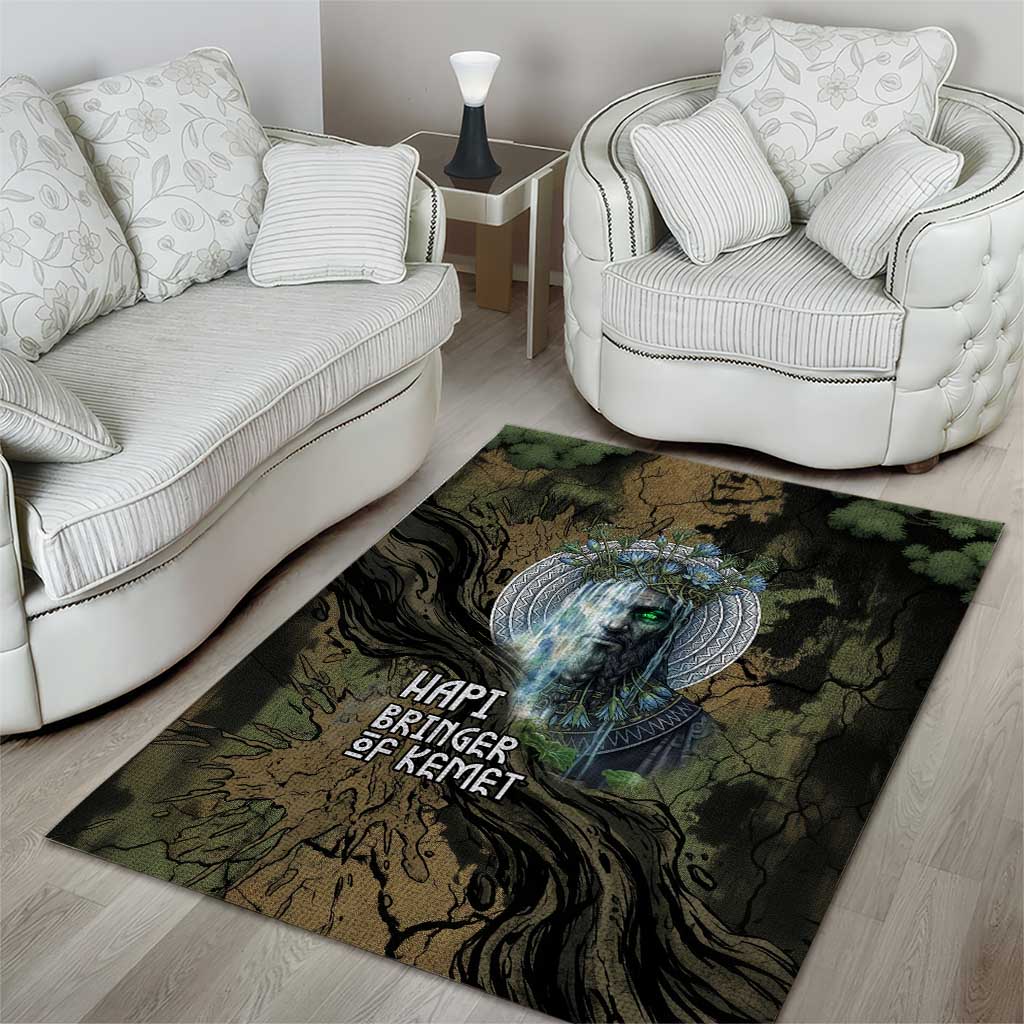 Hapi Egyptian Area Rug Bringer of Kemet Nature Spirit Flowing Water and Earth Harmony