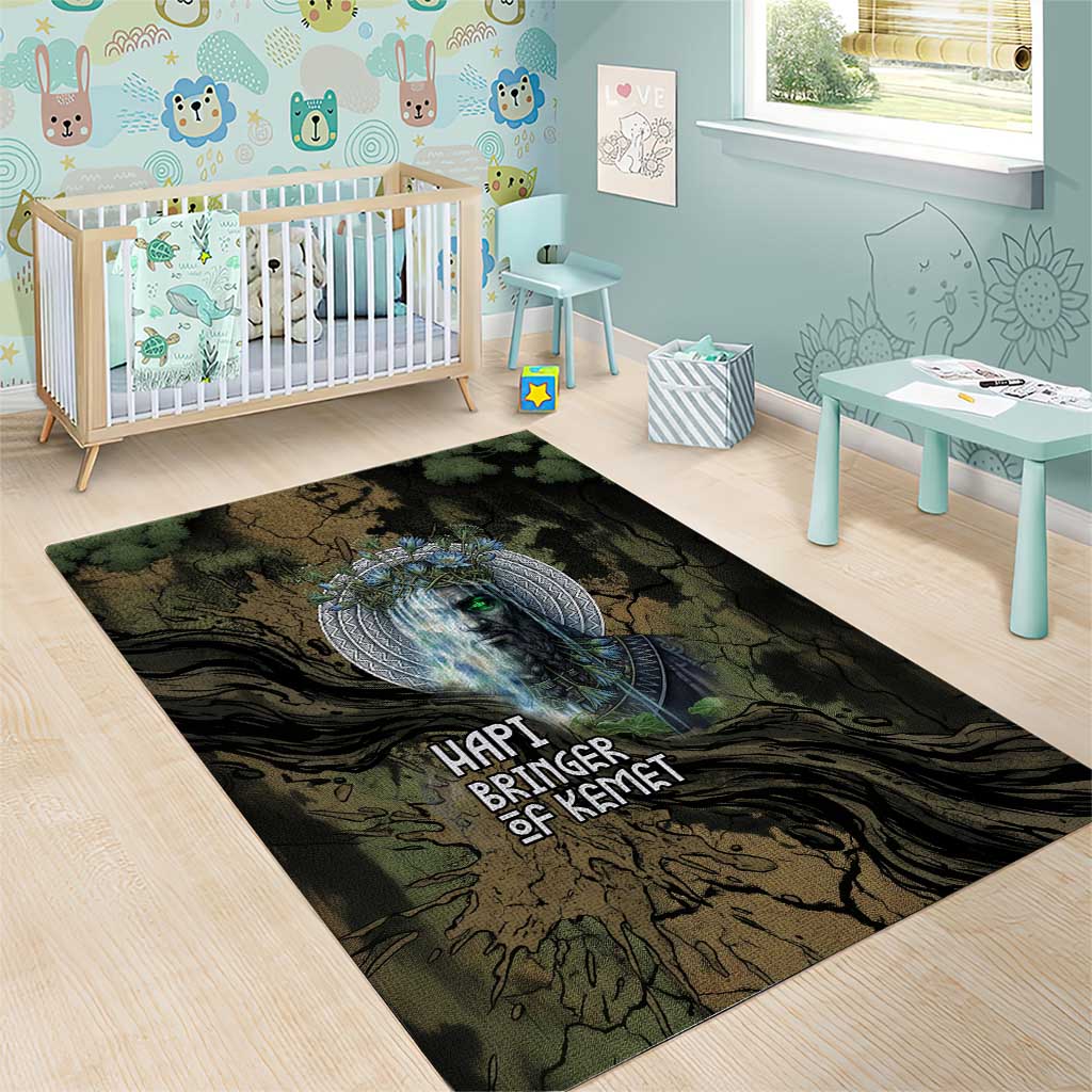 Hapi Egyptian Area Rug Bringer of Kemet Nature Spirit Flowing Water and Earth Harmony