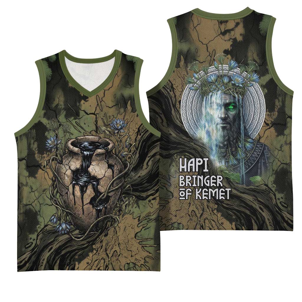 Hapi Egyptian Basketball Jersey Bringer of Kemet Nature Spirit Flowing Water and Earth Harmony