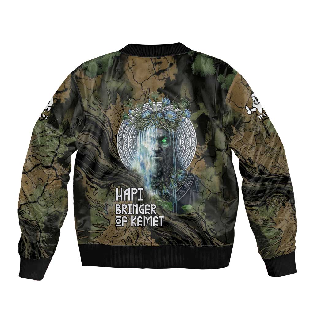 Hapi Egyptian Bomber Jacket Bringer of Kemet Nature Spirit Flowing Water and Earth Harmony