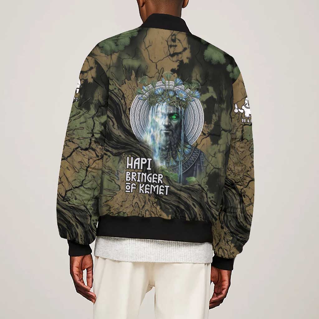 Hapi Egyptian Bomber Jacket Bringer of Kemet Nature Spirit Flowing Water and Earth Harmony