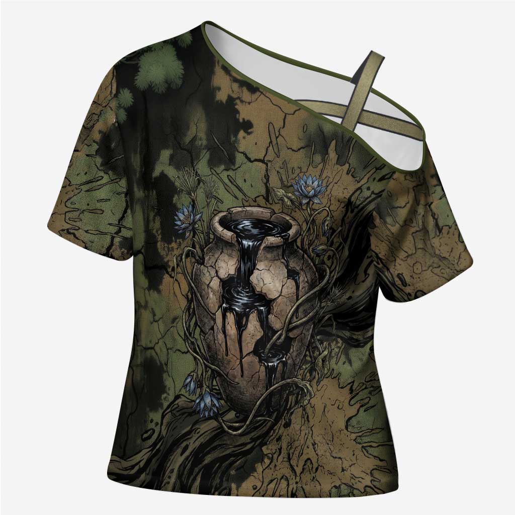 Hapi Egyptian Cross Shoulder Shirt Bringer of Kemet Nature Spirit Flowing Water and Earth Harmony