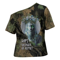 Hapi Egyptian Cross Shoulder Shirt Bringer of Kemet Nature Spirit Flowing Water and Earth Harmony