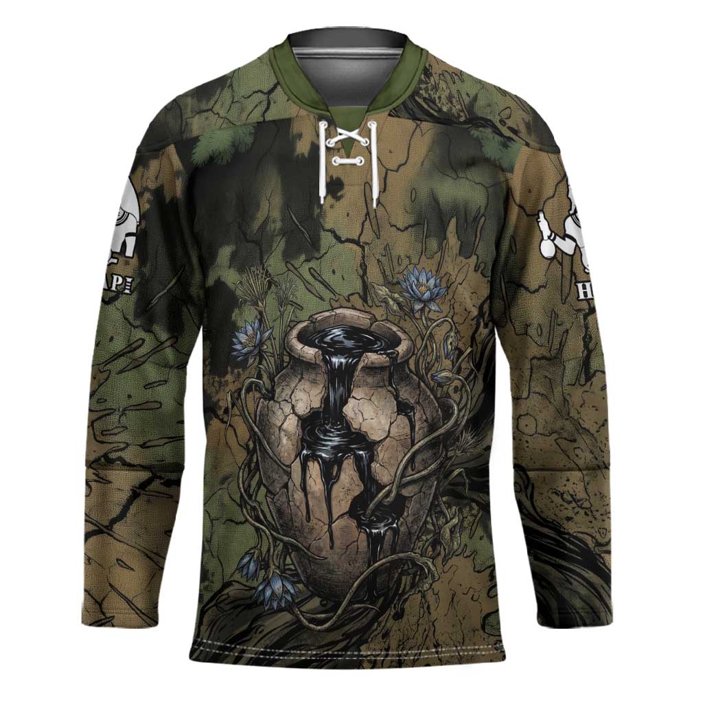 Hapi Egyptian Hockey Jersey Bringer of Kemet Nature Spirit Flowing Water and Earth Harmony