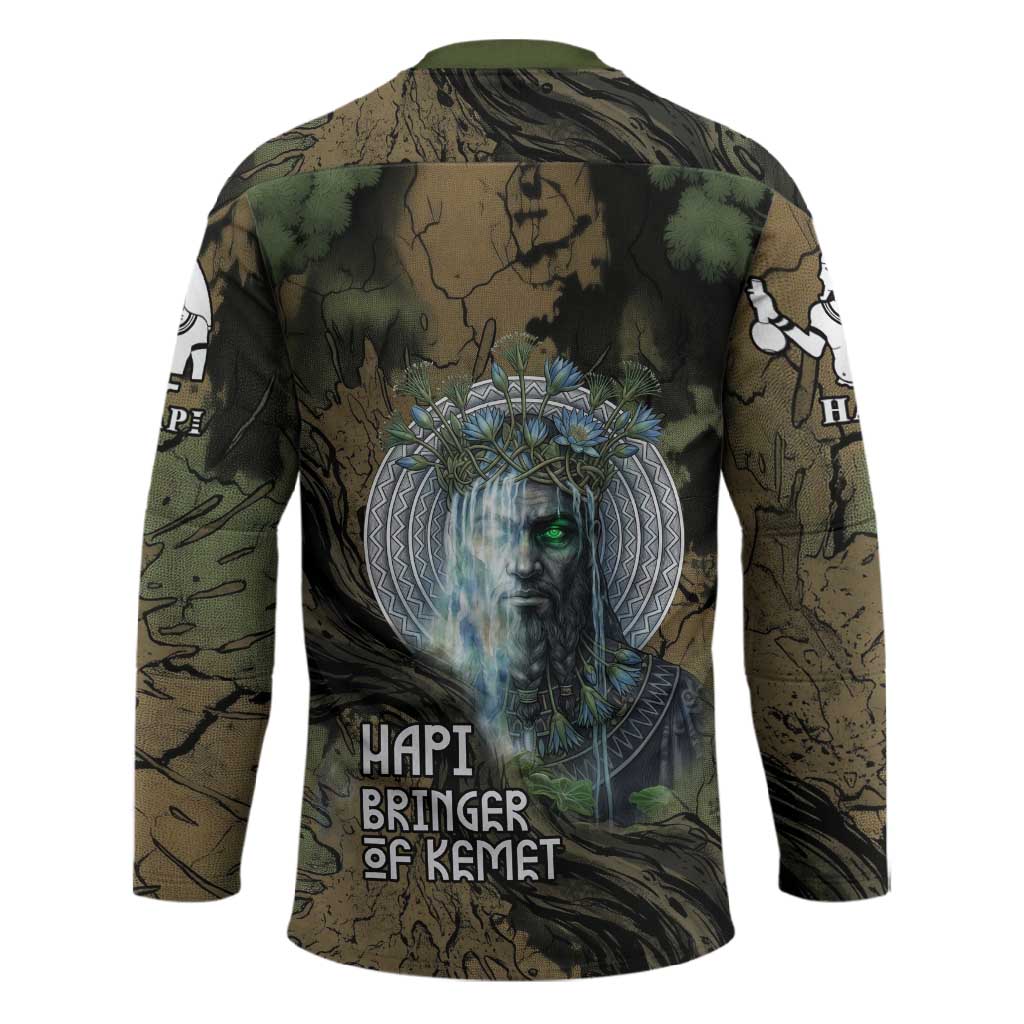 Hapi Egyptian Hockey Jersey Bringer of Kemet Nature Spirit Flowing Water and Earth Harmony