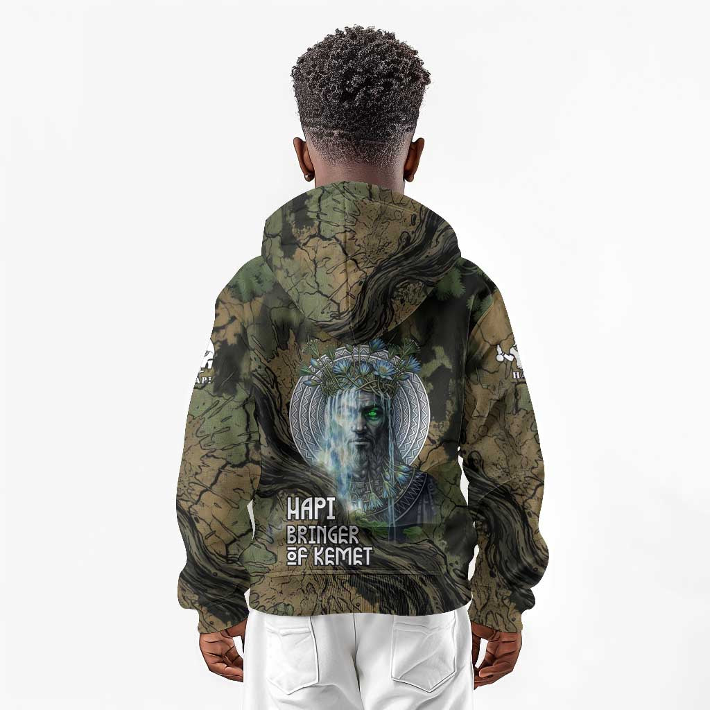 Hapi Egyptian Kid Hoodie Bringer of Kemet Nature Spirit Flowing Water and Earth Harmony