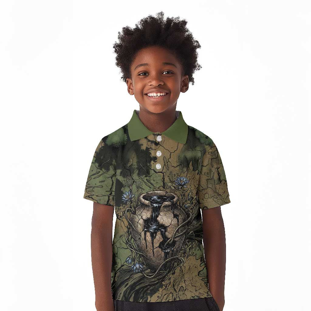 Hapi Egyptian Kid Polo Shirt Bringer of Kemet Nature Spirit Flowing Water and Earth Harmony