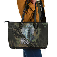Hapi Egyptian Leather Tote Bag Bringer of Kemet Nature Spirit Flowing Water and Earth Harmony
